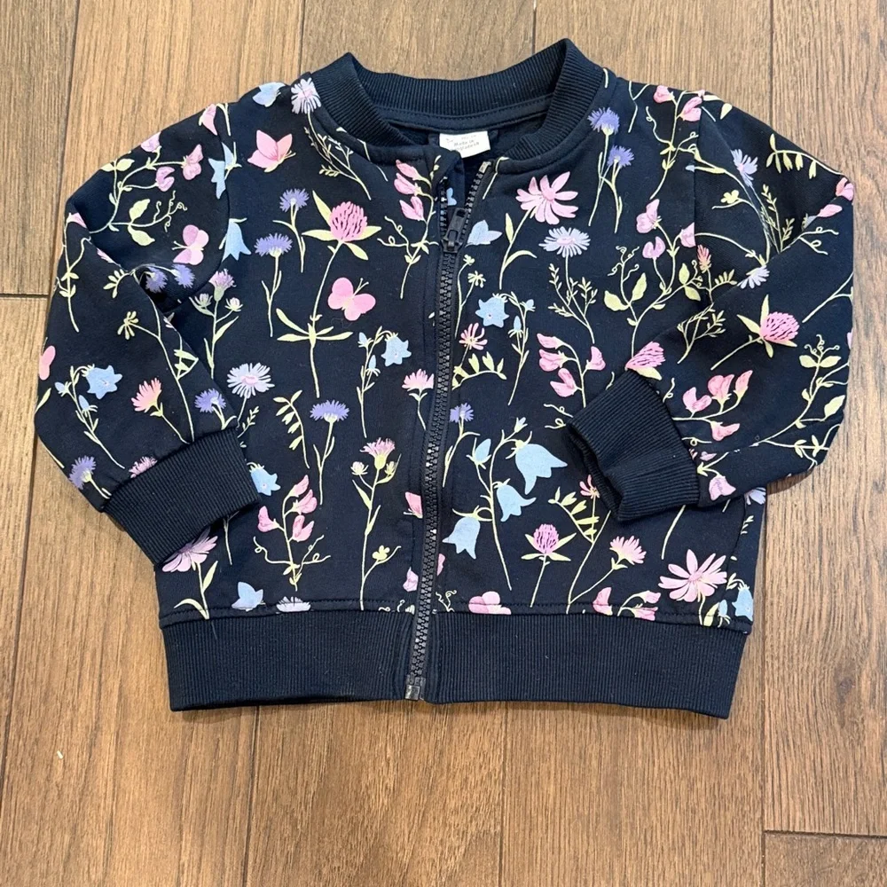 Lindex Floral Kids Zip-Up Jacket UK Size 1 1/2 to 2 Years - C19-013